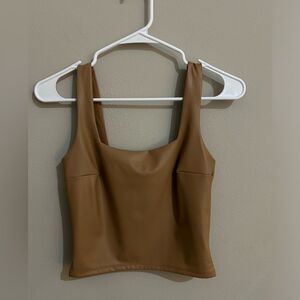 Express XS cropped leather tank
